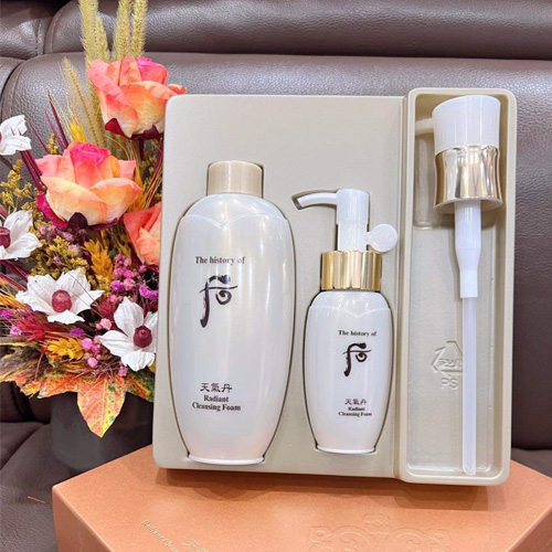 Set sữa rửa mặt tái sinh Whoo Radiant Cleansing Foam